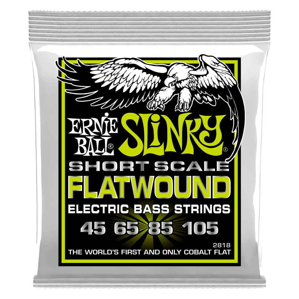 Ernie Ball Regular Slinky Flatwound Short Scale Electric Bass Strings 45-105 Gauge-Buzz Music