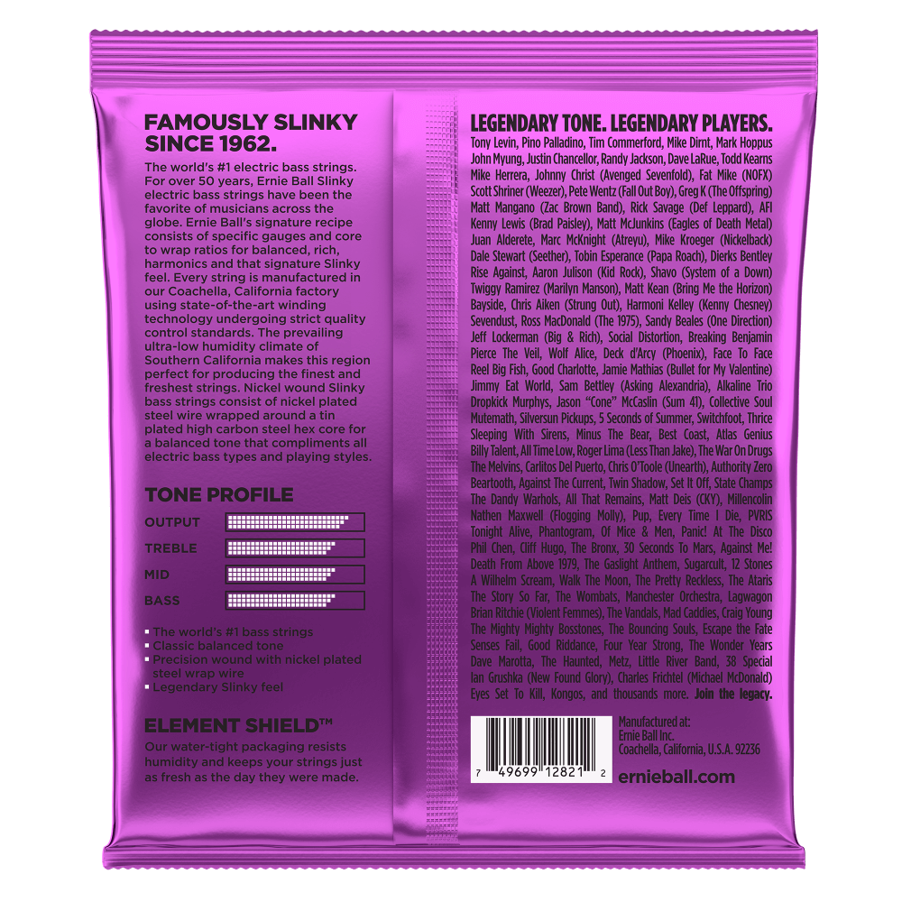 Ernie Ball Power Slinky 5-String Nickel Wound Electric Bass Strings - 50-135 Gauge-Buzz Music