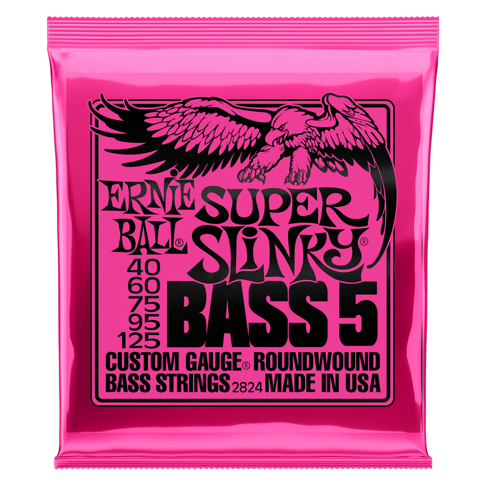 Ernie Ball Super Slinky 5-String Nickel Wound Electric Bass Strings - 40-125 Gauge-Buzz Music