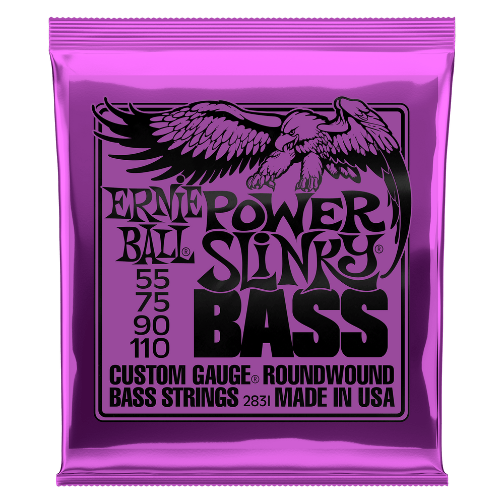 Ernie Ball Power Slinky Nickel Wound Electric Bass Strings - 55-110 Gauge-Buzz Music