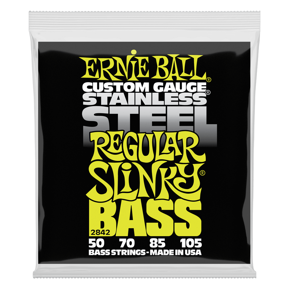 Ernie Ball Regular Slinky Stainless Steel Electric Bass Strings - 50-105 Gauge-Buzz Music