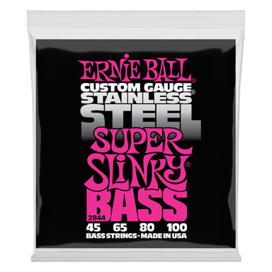 Ernie Ball Super Slinky Stainless Steel Electric Bass Strings - 45-100 Gauge-Buzz Music