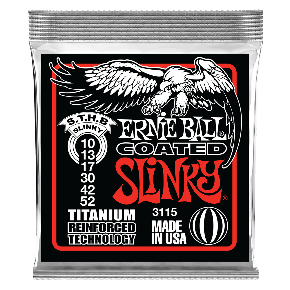 Ernie Ball Skinny Top/ Heavy Bottom Slinky Coated Titanium Rps Electric Guitar Strings - 10-52 Gauge-Buzz Music