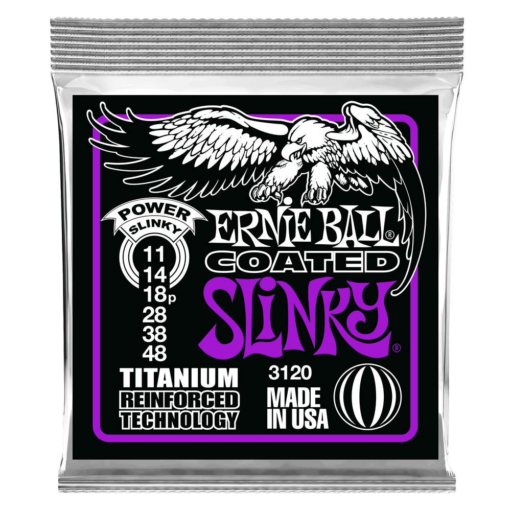 Ernie Ball Power Slinky Coated Titanium Rps Electric Guitar Strings - 11-48 Gauge-Buzz Music