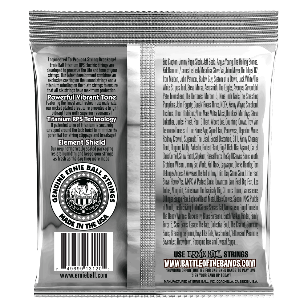 Ernie Ball Power Slinky Coated Titanium Rps Electric Guitar Strings - 11-48 Gauge-Buzz Music