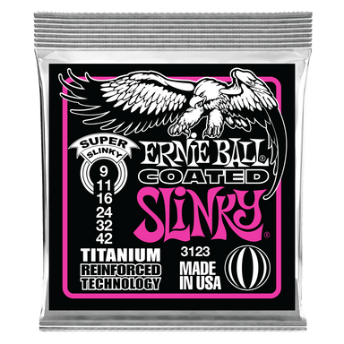 Ernie Ball Super Slinky Coated Titanium Rps Electric Guitar Strings - 9-42 Gauge-Buzz Music