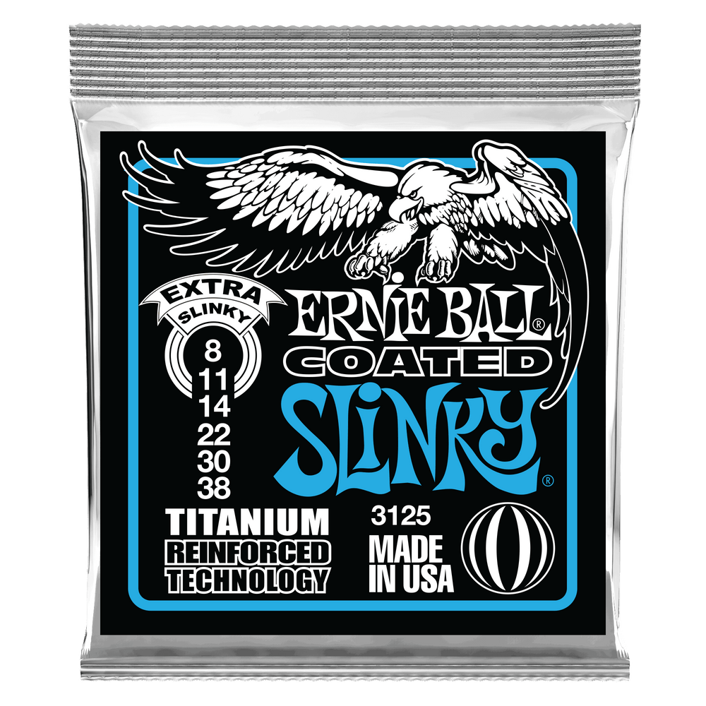 Ernie Ball Extra Slinky Coated Titanium Rps Electric Guitar Strings - 8-38 Gauge-Buzz Music