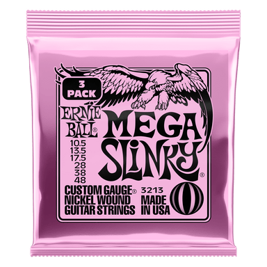 Ernie Ball Mega Slinky Nckl Wnd Elec Gtr Strings 3 Pk 10.5 48-Buzz Music