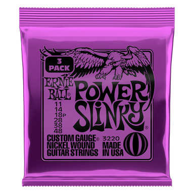 Ernie Ball Power Slinky Nickel Wound Electric Guitar Strings 3 Pack - 11-48 Gauge-Buzz Music