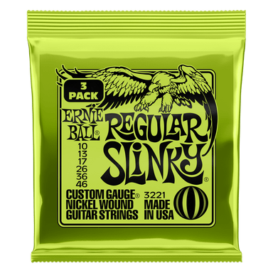 Ernie Ball Regular Slinky Nickel Wound Electric Guitar Strings 3 Pack - 10-46 Gauge-Buzz Music