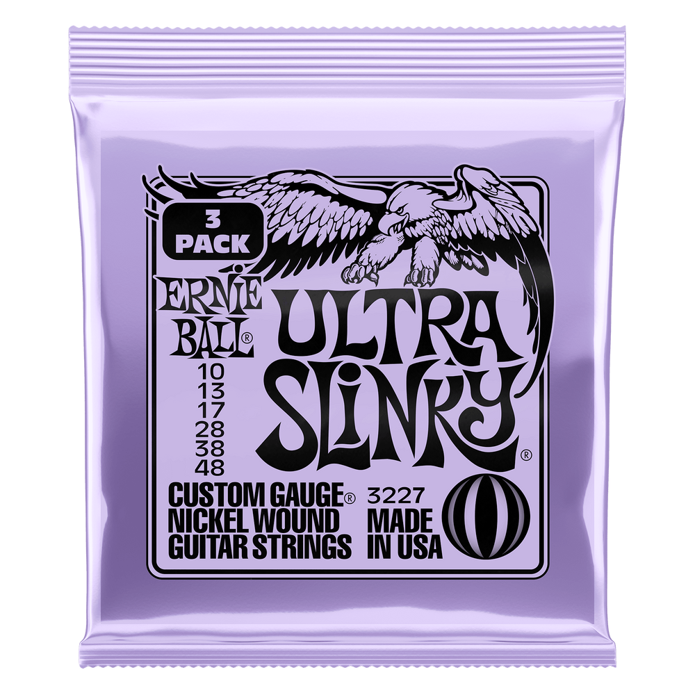 Ernie Ball Ultra Slinky Nckl Wnd Elec Gtr Strings 3 Pk 10 48-Buzz Music