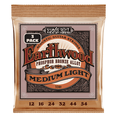 Ernie Ball Erthwd Med Light Phos Brnz Ac Gtr Strings 3 Pk 12 54-Buzz Music