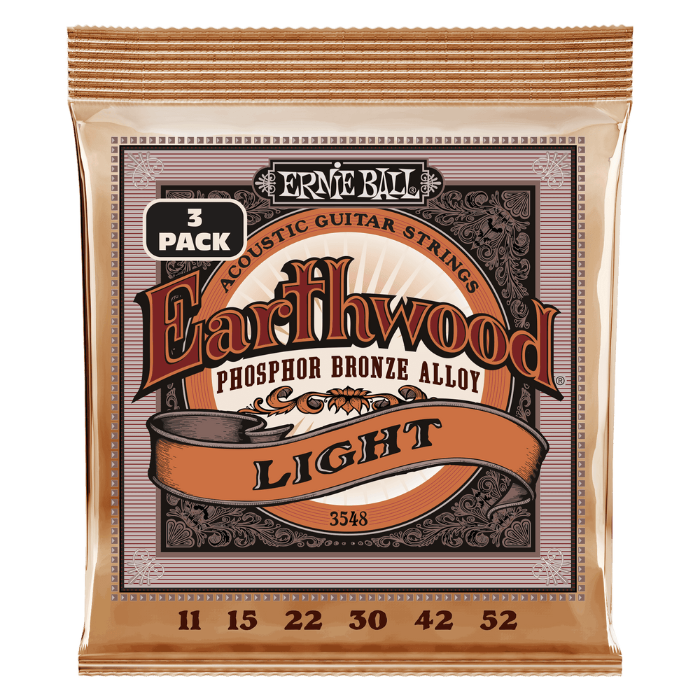 Ernie Ball Erthwd Light Phos Brnz Ac Gtr Strings 3 Pk 11 52-Buzz Music