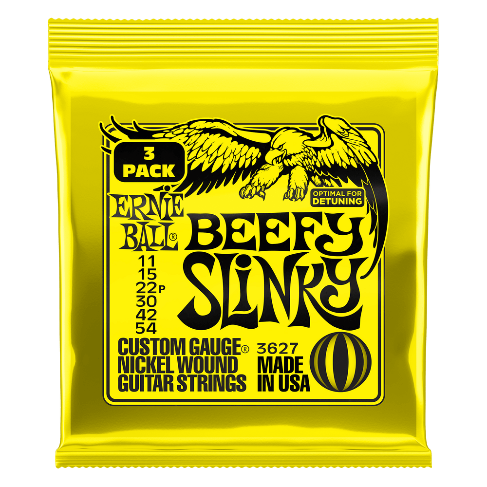 Ernie Ball Beefy Slinky Nckl Wnd Elec Gtr Strings 3 Pk 11 54-Buzz Music