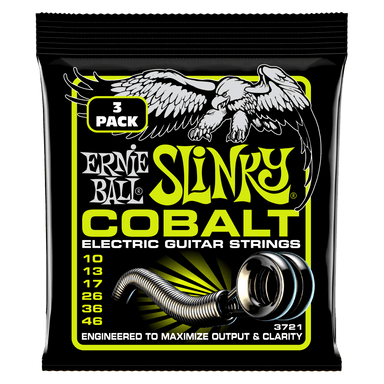 Ernie Ball Regular Slinky Cobalt Electric Guitar Strings 3 Pack - 10-46 Gauge-Buzz Music