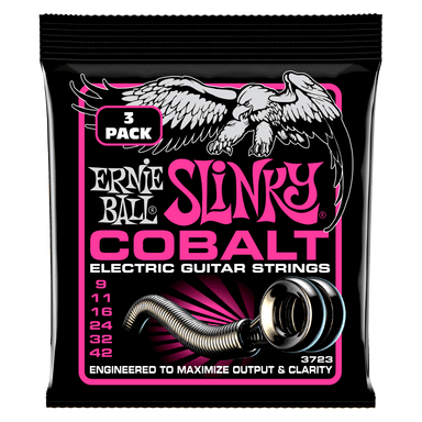 Ernie Ball Super Slinky Cobalt Elec Gtr Strings 3 Pk 9 42-Buzz Music