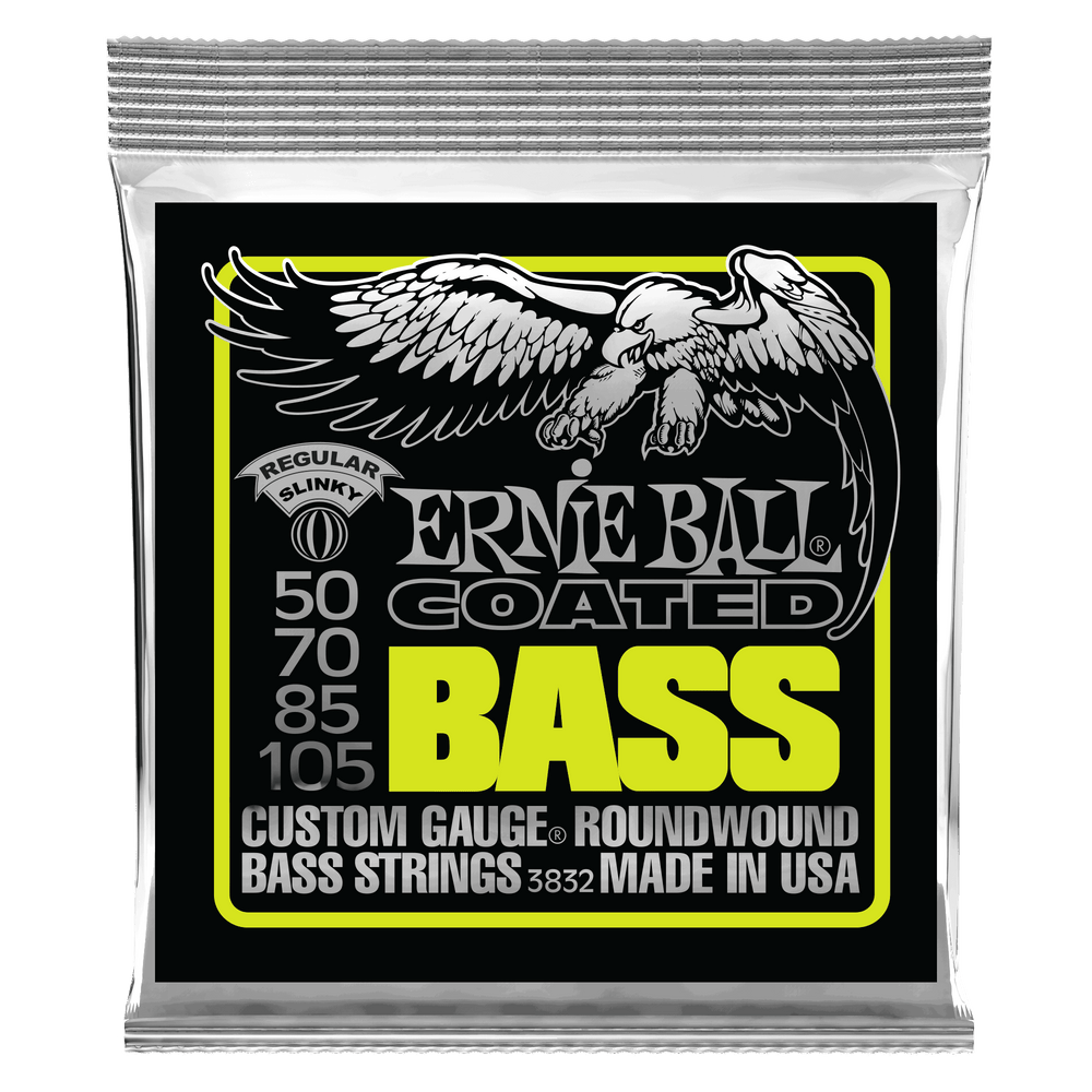 Ernie Ball Regular Slinky Coated Electric Bass Strings - 50-105 Gauge-Buzz Music