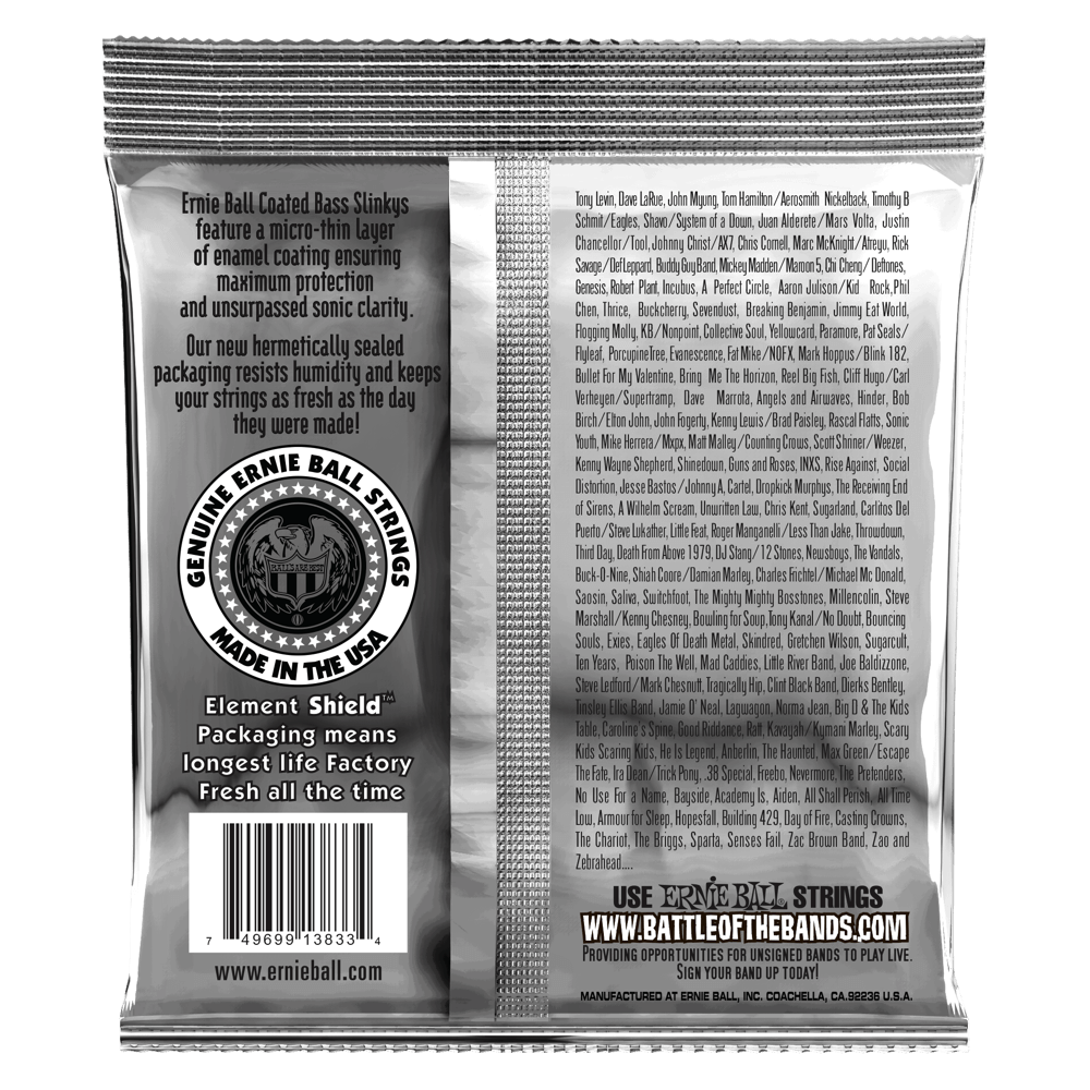 Ernie Ball Hybrid Slinky Coated Electric Bass Strings - 45-105 Gauge-Buzz Music