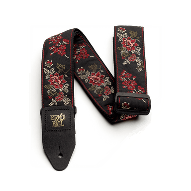 Ernie Ball Red Rose Jacquard Guitar Strap-Buzz Music