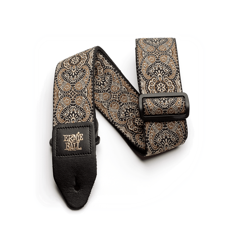 Ernie Ball Gold & Black Paisley Jacquard Strap-Buzz Music