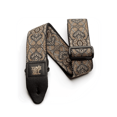 Ernie Ball Gold & Black Paisley Jacquard Strap-Buzz Music