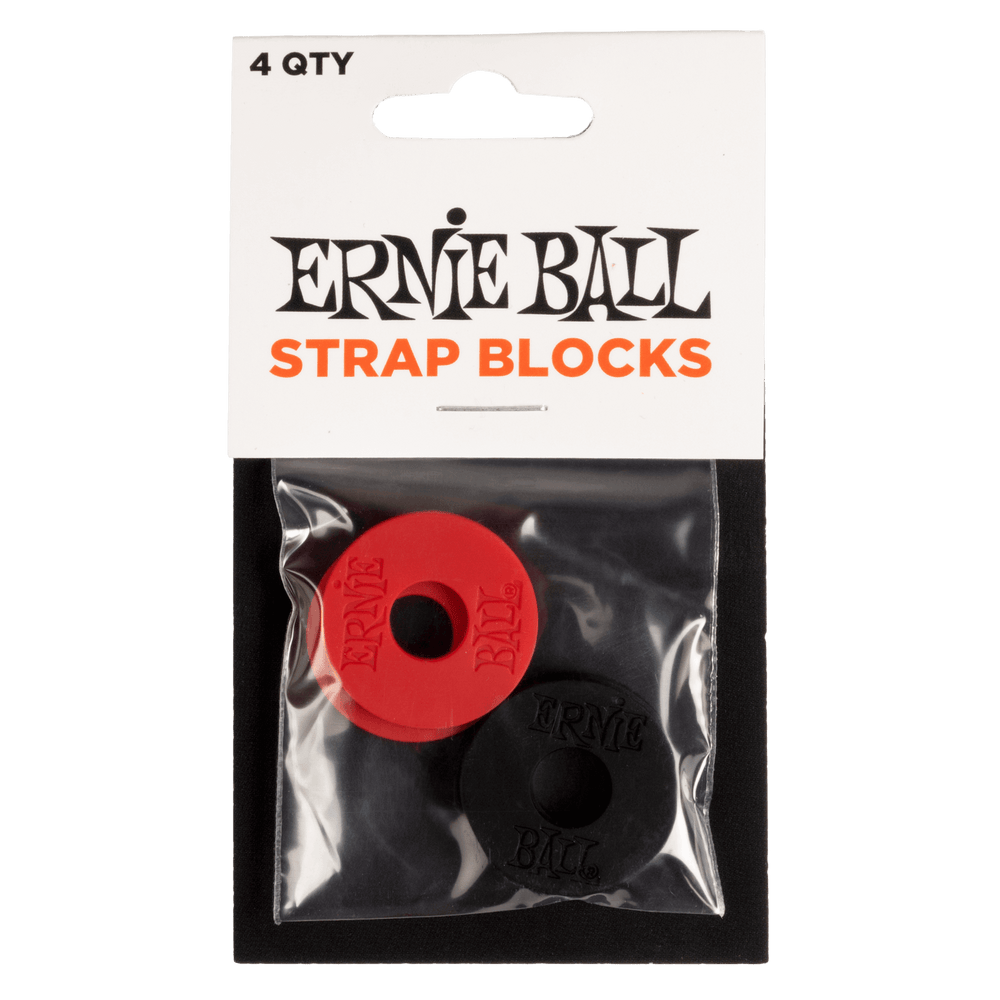 Ernie Ball Strap Blocks 4-Pack - Black And Red-Buzz Music