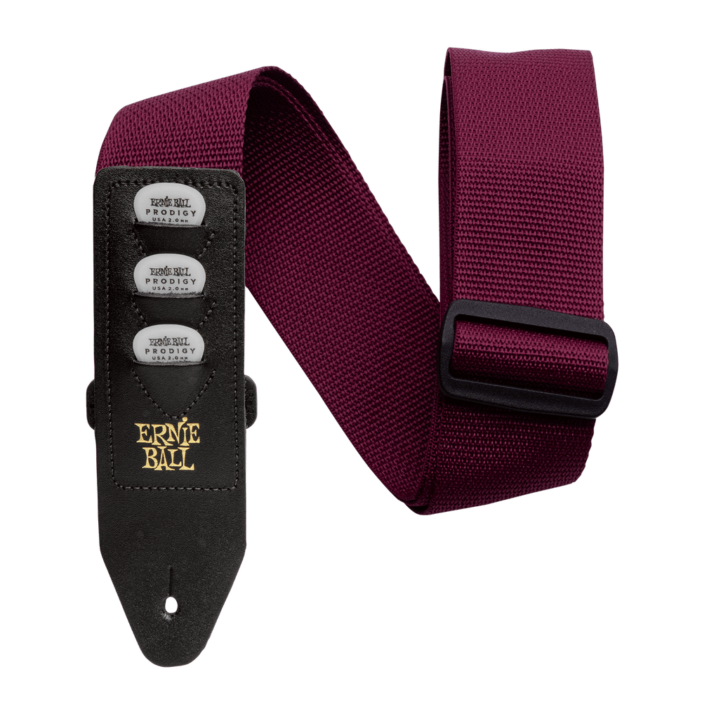 Ernie Ball Pickholder Strap Burgundy-Buzz Music