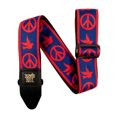 Ernie Ball Red And Blue Peace Love Dove Jacquard Strap-Buzz Music