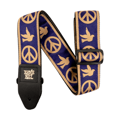 Ernie Ball Navy Blue And Beige Peace Love Dove Jacquard Strap-Buzz Music