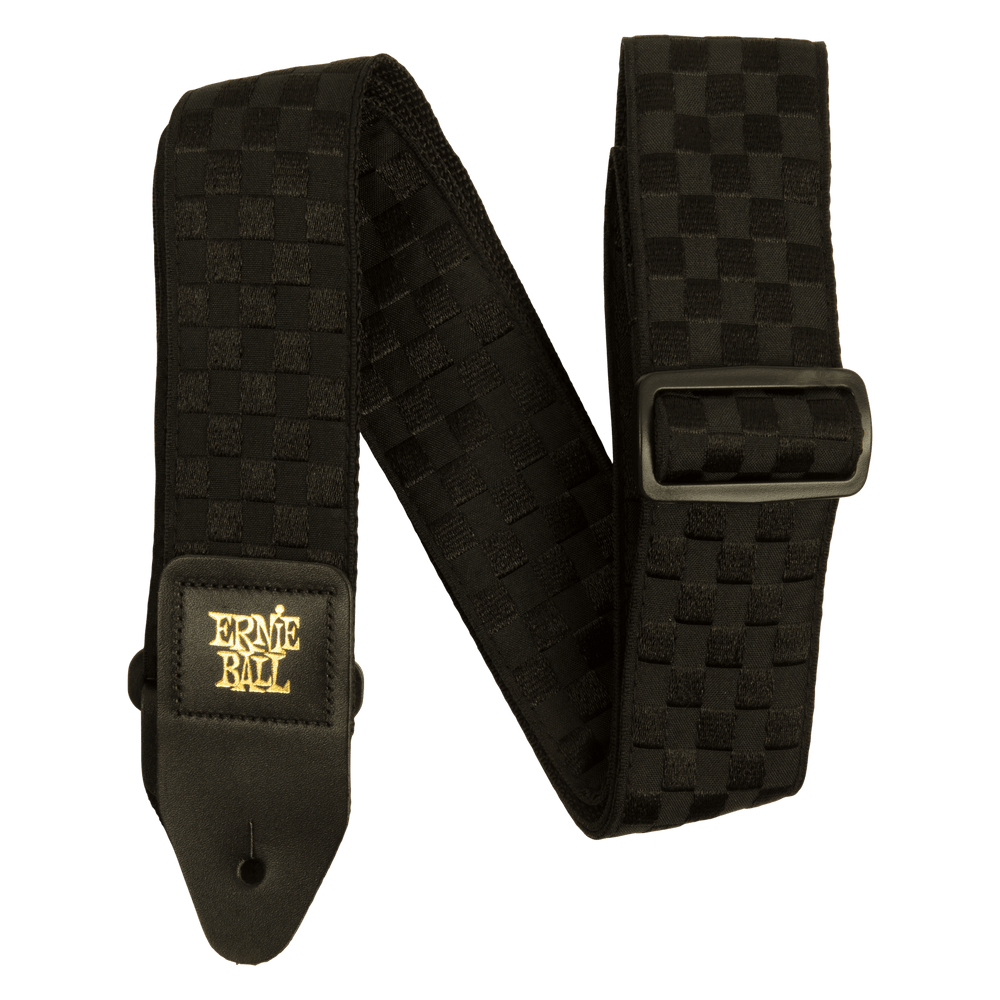 Ernie Ball Black Checkers Jacquard Strap-Buzz Music