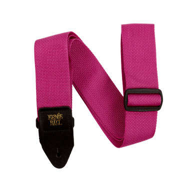 Ernie Ball Polypro Guitar Strap - Raspberry & Black-Buzz Music