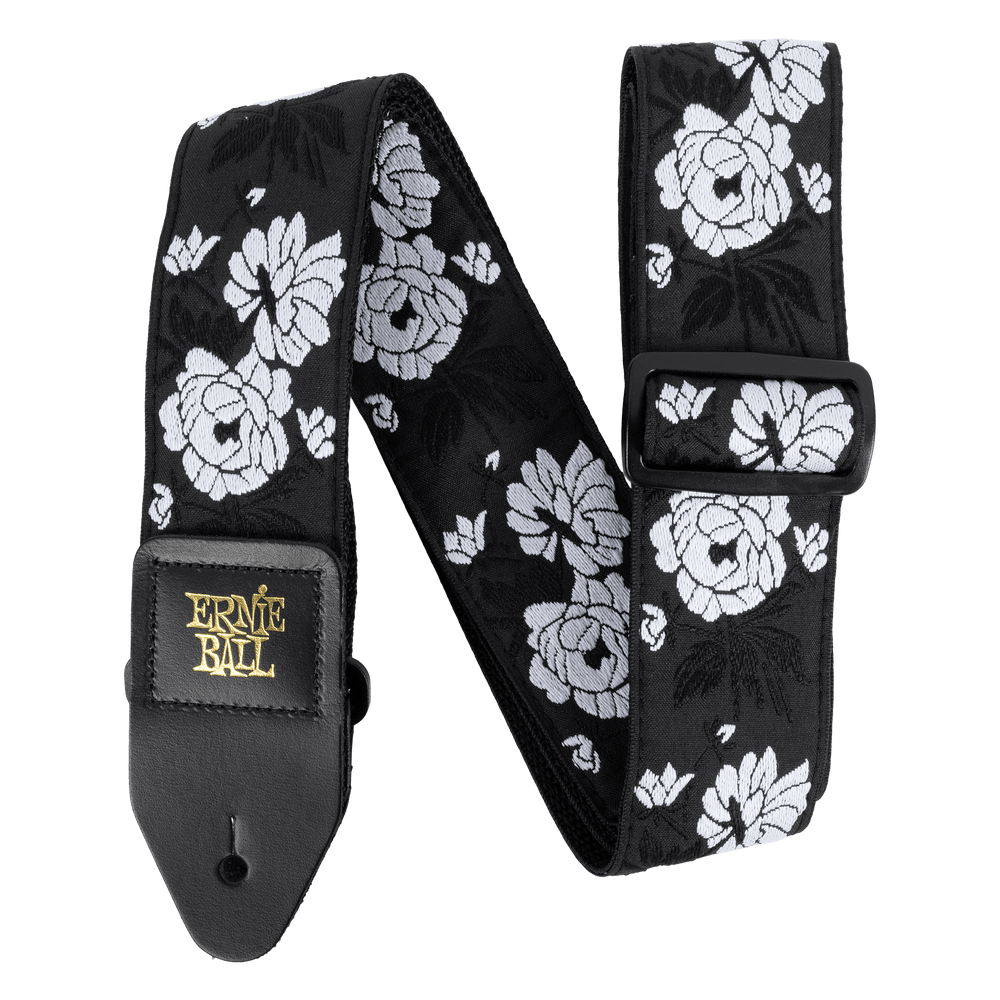 Ernie Ball Classic Jacquard Guitar/Bass Strap - Vanilla Rose-Buzz Music