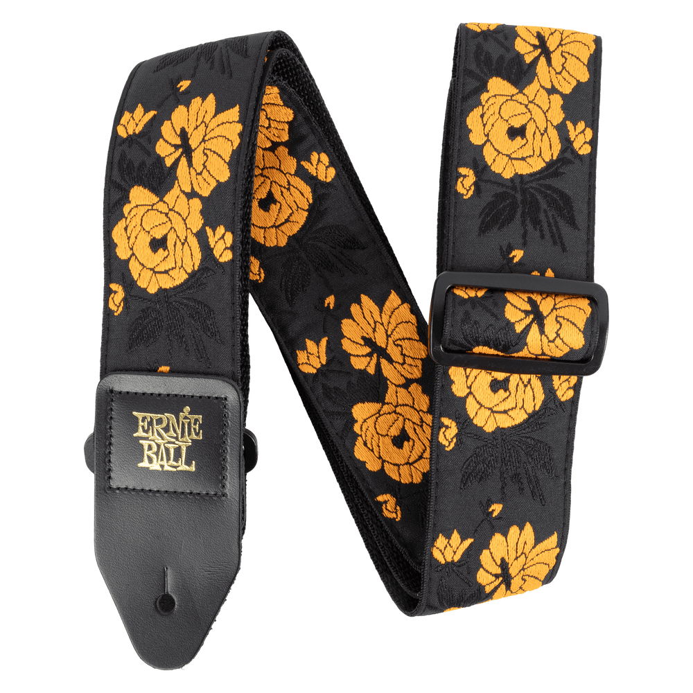 Ernie Ball Classic Jacquard Guitar/Bass Strap - Tangerine Rose-Buzz Music