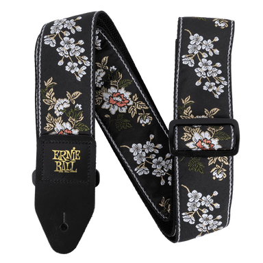 Ernie Ball Classic Jacquard Guitar/Bass Strap - White Blossom-Buzz Music