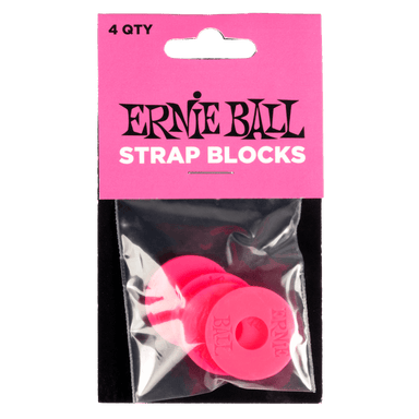 Ernie Ball Strap Blocks 4Pk - Pink-Buzz Music