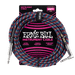 Ernie Ball 25 Braided Straight / Angle Instrument Cable - Black / Red / Blue / White-Buzz Music