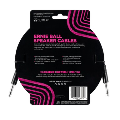 Ernie Ball 3 Straight / Straight Speaker Cable-Buzz Music