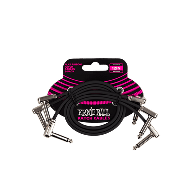 Ernie Ball 12Inch Flat Ribbon Patch Cable 3-Pack-Buzz Music