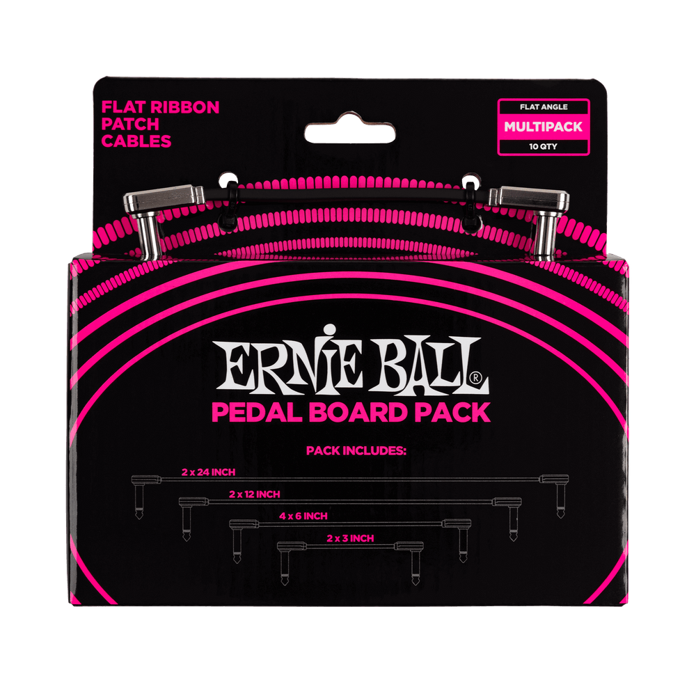 Ernie Ball Flat Ribbon Patch Cables Pedalboard Multi-Pack-Buzz Music