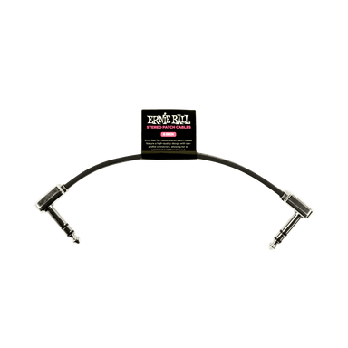 Ernie Ball 6 Flat Ribbon Stereo Patch Cable Black Single-Buzz Music