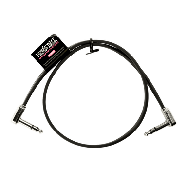 Ernie Ball 24 Flat Ribbon Stereo Patch Cable Black Single-Buzz Music