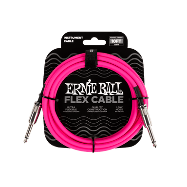 Ernie Ball Flex Instrument Cable Straight/Straight 10Ft - Pink-Buzz Music