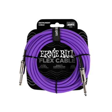 Ernie Ball Flex Instrument Cable Straight/Straight 20Ft - Purple-Buzz Music