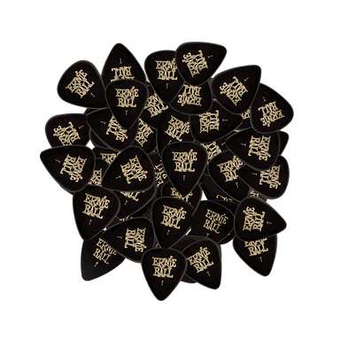 Ernie Ball Thin Black Cellulose Picks, Bag Of 144-Buzz Music