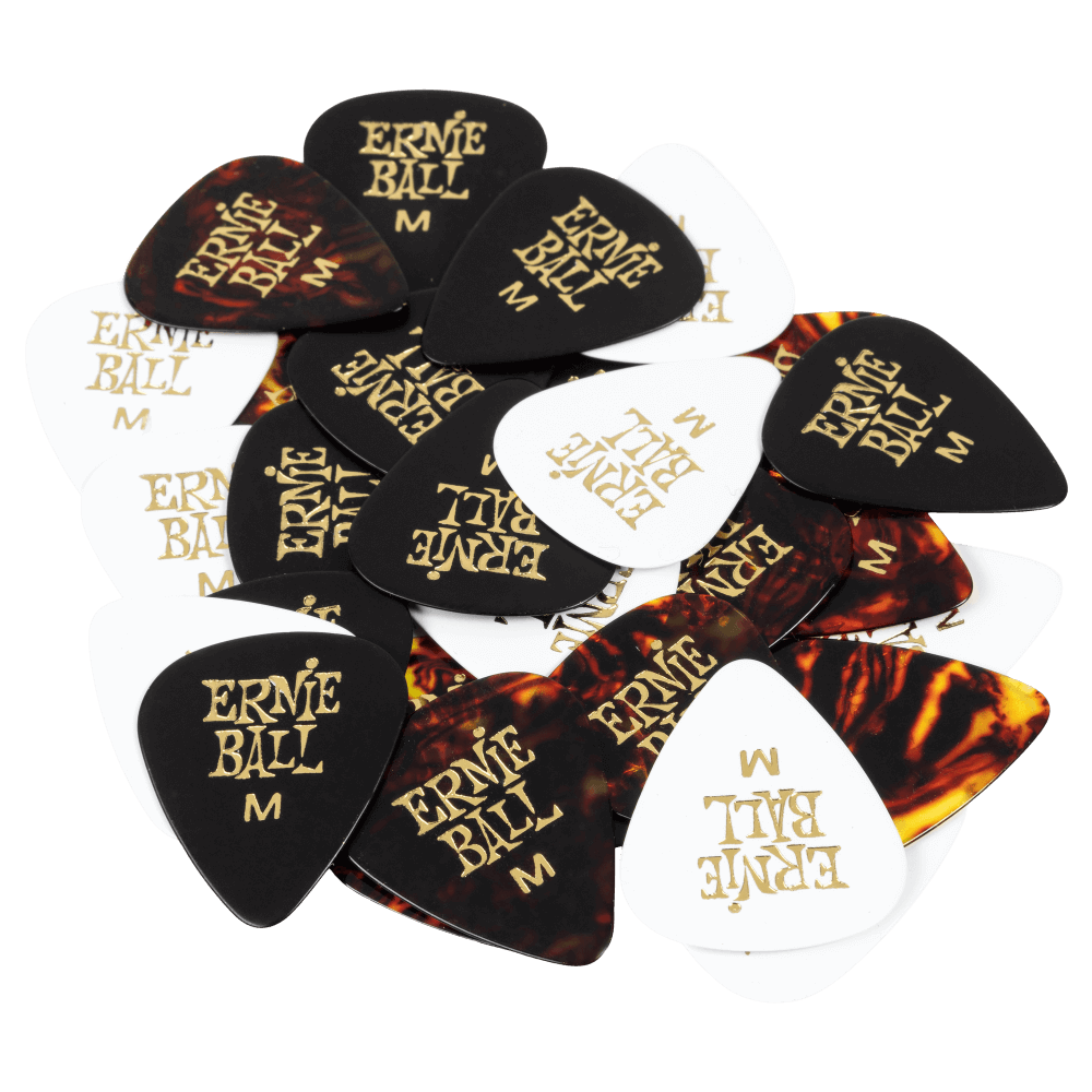 Ernie Ball Medium Assorted Cellulose Picks, Bag Of 144-Buzz Music