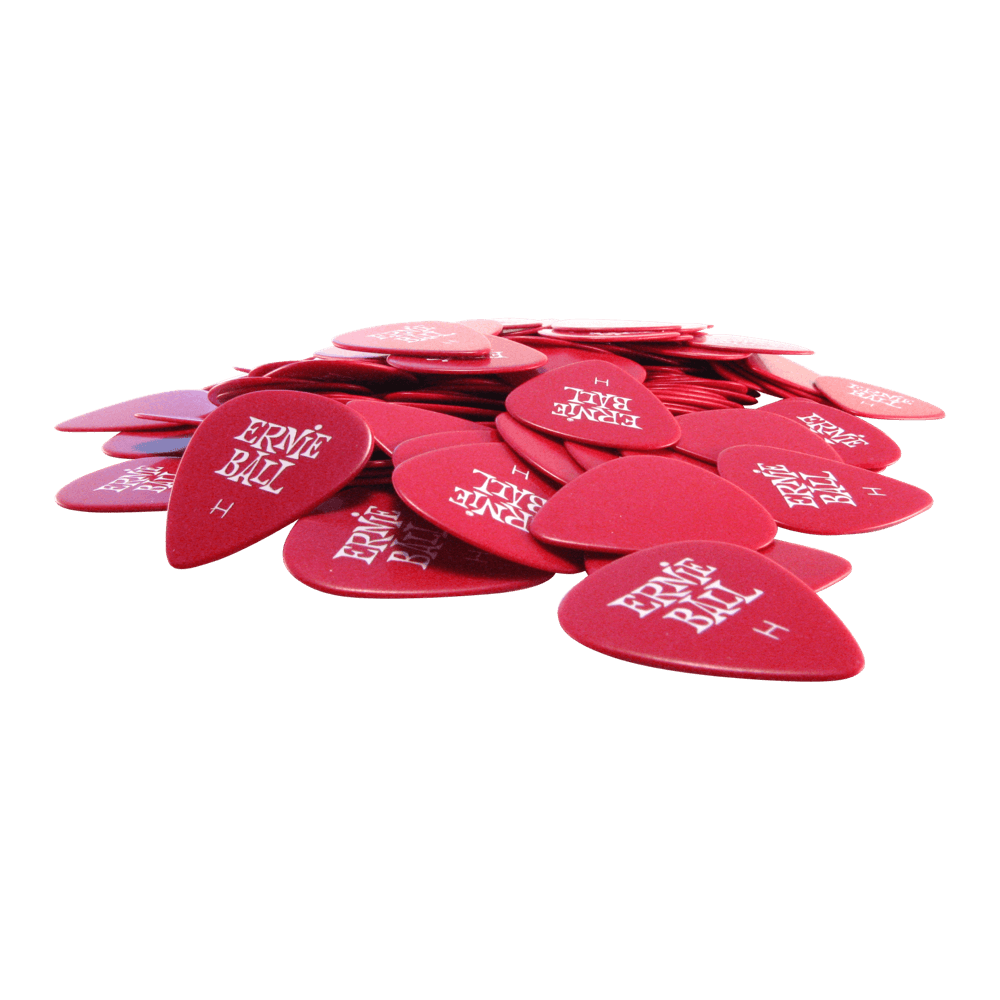 Ernie Ball Heavy Red Cellulose Picks, Bag Of 144-Buzz Music