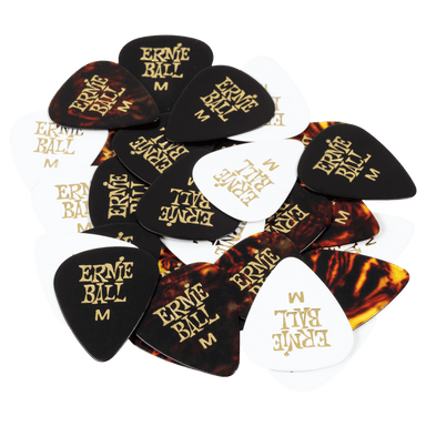 Ernie Ball Medium Assorted Color Cellulose Picks, Bag Of 12-Buzz Music