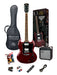 SX PKSE4SKTWR - SG Style Guitar and Amp Pack – Trans Wine Red - SX Guitar, 10 Watt Amp, Clip-On Tuner, Padded Bag, Strap, Picks, Lead, FREE Online Lessons-Buzz Music