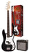 SX SB2SKB - PB Style Bass and Amp Pack – Black - SX Bass, 15 Watt Bass Amp, Clip-On Tuner, Gig Bag, Strap, Lead, FREE Online Lessons-Buzz Music