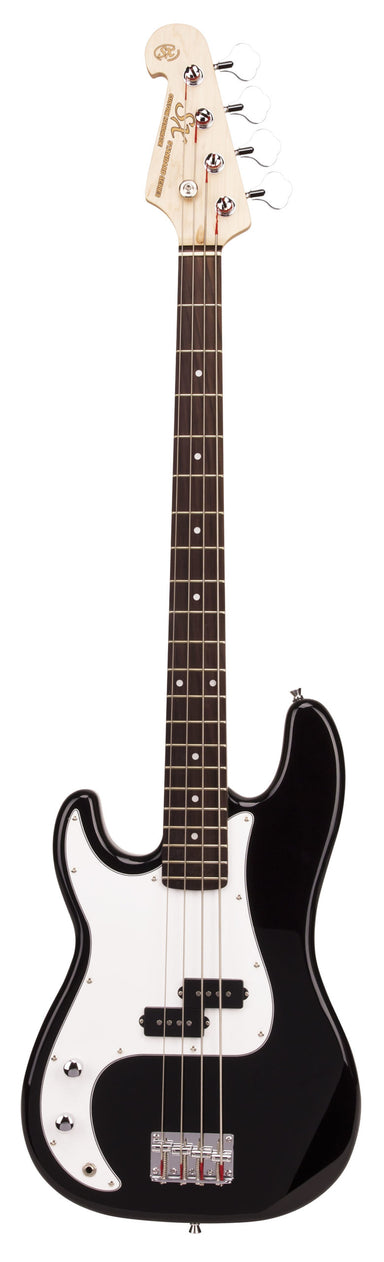 SX SB2SKLHB - PB Style Bass and Amp Pack – Black – Left Hand - SX Bass, 15 Watt Bass Amp, Clip-On Tuner, Gig Bag, Strap, Lead, FREE Online Lessons-Buzz Music